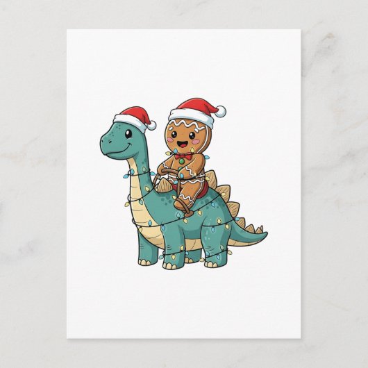 Gingerbread Riad A Dinosaurier Weihnachten Einladungspostkarte (Vorderseite)