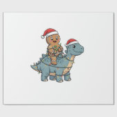 Gingerbread Riad A Dinosaurier Weihnachten Geschenkpapier (Flach)
