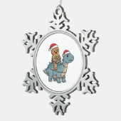 Gingerbread Riad A Dinosaurier Weihnachten Schneeflocken Zinn-Ornament (Rechts)