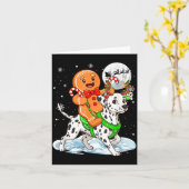 Gingerbread Ridding Dalmatian Reindeer Christmas B Karte (Gelbe Blume)