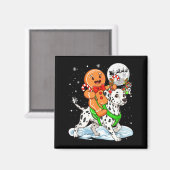 Gingerbread Ridding Dalmatian Reindeer Christmas B Magnet (Vorderseite/Rückseite)