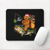 Gingerbread Riding B Fish Christmas Fishing Xmas P Mousepad (Mit Mouse)