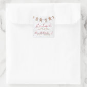 GINGERBREAD Rot mit Liebe Quadratischer Aufkleber (Tasche)