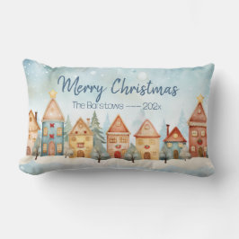 Gingerbread Row Houses Weihnachten Lendenkissen