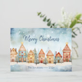 Gingerbread Row Houses Weihnachtskarte Feiertagskarte (Stehend Vorderseite)