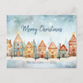 Gingerbread Row Houses Weihnachtskarte Feiertagspostkarte (Vorderseite)