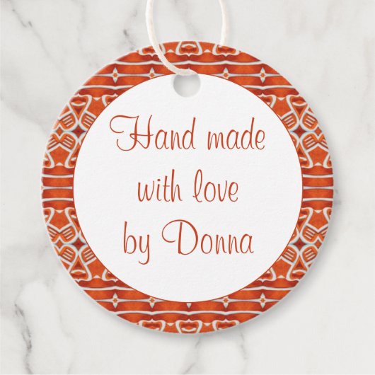 GINGERBREAD-Runde "Handmade"-Tags Geschenkanhänger (Vorderseite)
