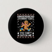 Gingerbread Running Team Christmas Run Runner Funn Button (Vorderseite)