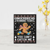 Gingerbread Running Team Christmas Run Runner Funn Karte (Gelbe Blume)