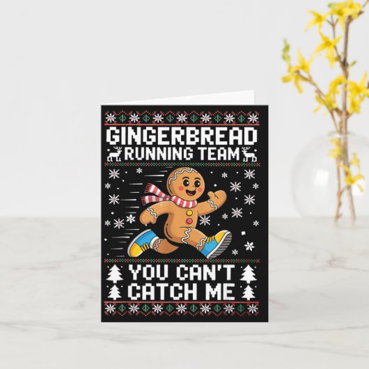 Gingerbread Running Team Christmas Run Runner Funn Karte (Gelbe Blume)