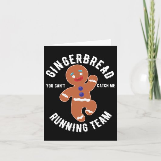 Gingerbread Running Team Fun Gingerbrot Weihnachte Karte (Vorderseite)