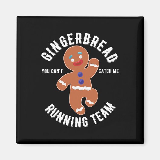 Gingerbread Running Team Fun Gingerbrot Weihnachte Magnet (Vorne)