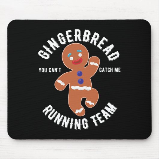 Gingerbread Running Team Fun Gingerbrot Weihnachte Mousepad (Vorne)