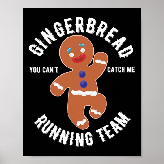 Gingerbread Running Team Fun Gingerbrot Weihnachte Poster (Vorne)
