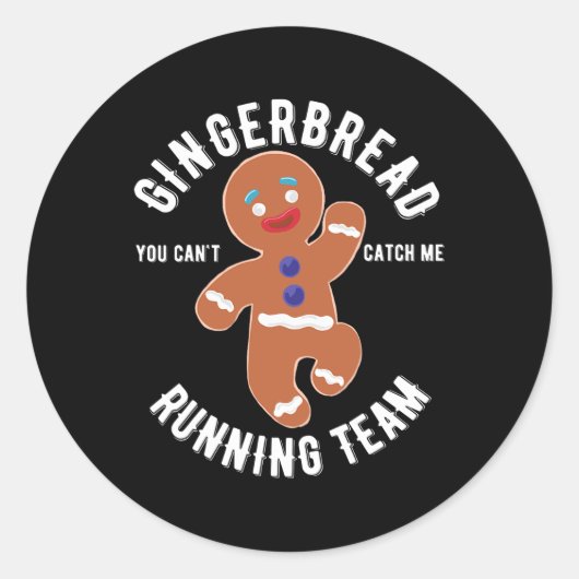 Gingerbread Running Team Fun Gingerbrot Weihnachte Runder Aufkleber (Vorderseite)