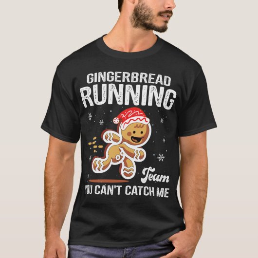 Gingerbread Running Team Weihnachtskoch Funny Xm T-Shirt (Vorderseite)