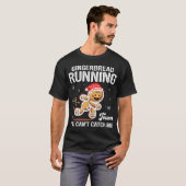 Gingerbread Running Team Weihnachtskoch Funny Xm T-Shirt (Vorne ganz)