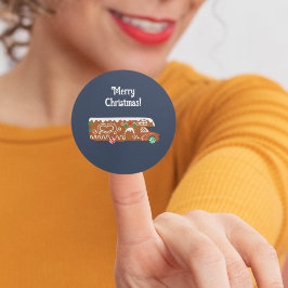 Gingerbread RV Klasse C Camper Weihnachten Runder Aufkleber