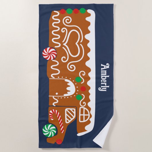 Gingerbread RV Klasse C Camper Weihnachten Strandtuch (Vorderseite)