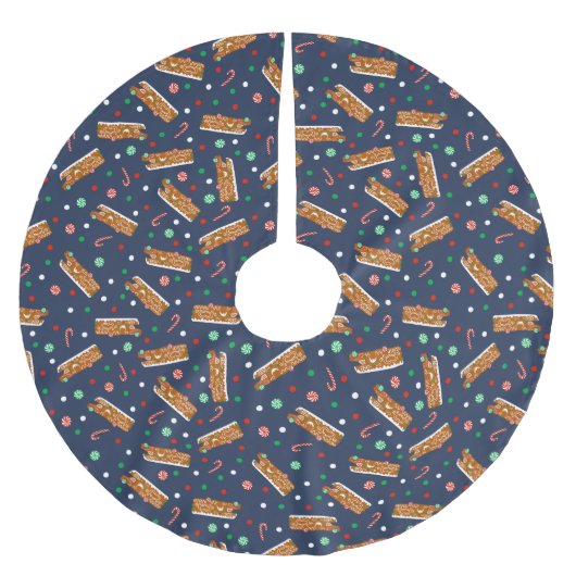 Gingerbread RVs Klasse C Camper Weihnachten Polyester Weihnachtsbaumdecke (Vorderseite)