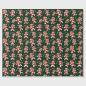 Gingerbread Santa Candy Cane Weihnachten Geschenkpapier (Flach)