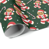 Gingerbread Santa Candy Cane Weihnachten Geschenkpapier (Rolleneckpunkt)