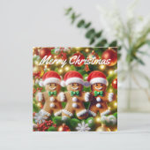 Gingerbread Santa Claus Feiertagskarte (Stehend Vorderseite)