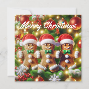 Gingerbread Santa Claus Feiertagskarte