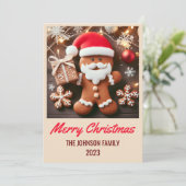 Gingerbread Santa Claus - Frohe Weihnachten (Stehend Vorderseite)