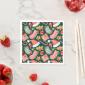 Gingerbread Santa Hat festive pattern watercolor Serviette (Beispiel)