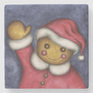 Gingerbread Santa Stone Untersetzer