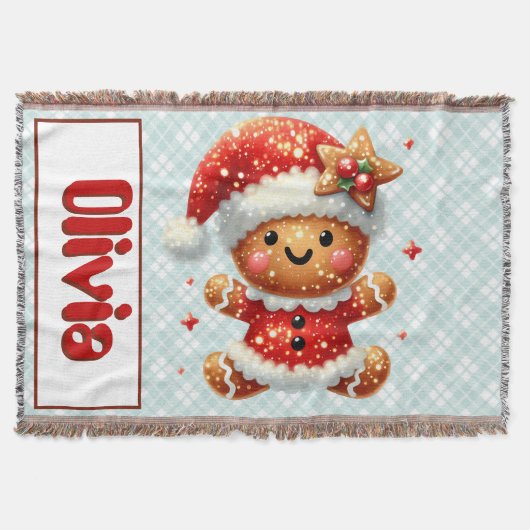 Gingerbread Santa Throw Blanket Decke (Vorderseite)