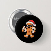Gingerbread Santa With Sungles Holding 67 Cookies  Button (Vorne & Hinten)