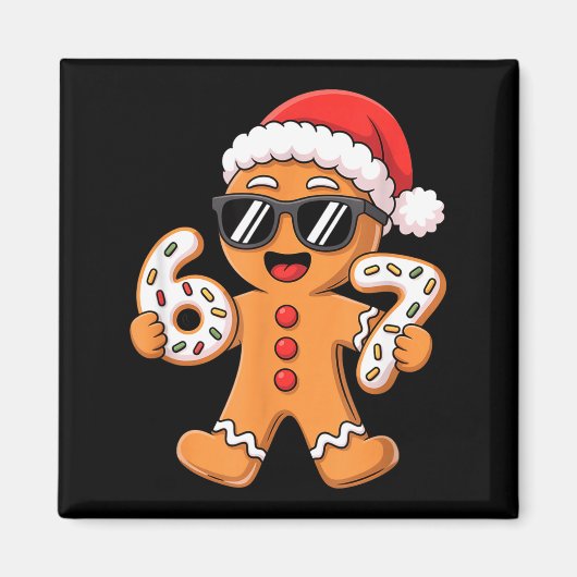 Gingerbread Santa With Sungles Holding 67 Cookies  Magnet (Vorne)