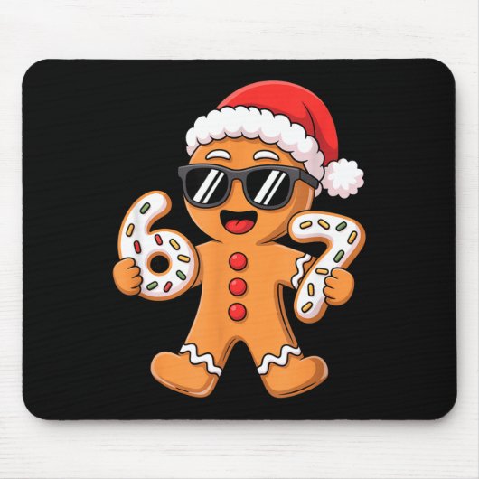 Gingerbread Santa With Sungles Holding 67 Cookies  Mousepad (Vorne)