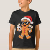 Gingerbread Santa With Sungles Holding 67 Cookies  T-Shirt (Vorderseite)