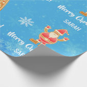 Gingerbread Santa Xmas Tree Snowman Personalize Geschenkpapier (Ecke)
