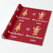 Gingerbread Santa Xmas Tree Snowman Personalize Geschenkpapier (Ungerollt)
