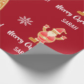Gingerbread Santa Xmas Tree Snowman Personalize Geschenkpapier (Ecke)
