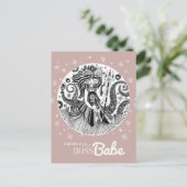 Gingerbread Sea Hexe | Dunkle Rose Gold Pink Postkarte (Stehend Vorderseite)