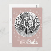 Gingerbread Sea Hexe | Dunkle Rose Gold Pink Postkarte (Vorne/Hinten)