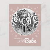Gingerbread Sea Hexe | Dunkle Rose Gold Pink Postkarte (Vorderseite)