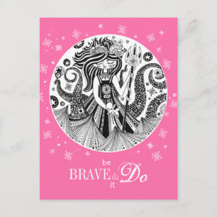 Gingerbread Sea Hexe   Pink Postkarte