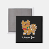 Gingerbread shiba inu | Hundeschenk für Weihnachte Magnet (Vorderseite/Rückseite)