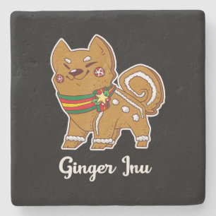 Gingerbread shiba inu Hundeschenk für Weihnachte Steinuntersetzer