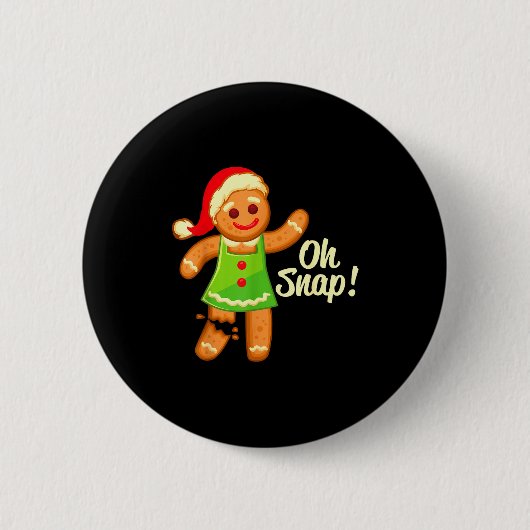 Gingerbread Shirt Oh Snap _ Christmas Ginger Cooki Button (Vorderseite)