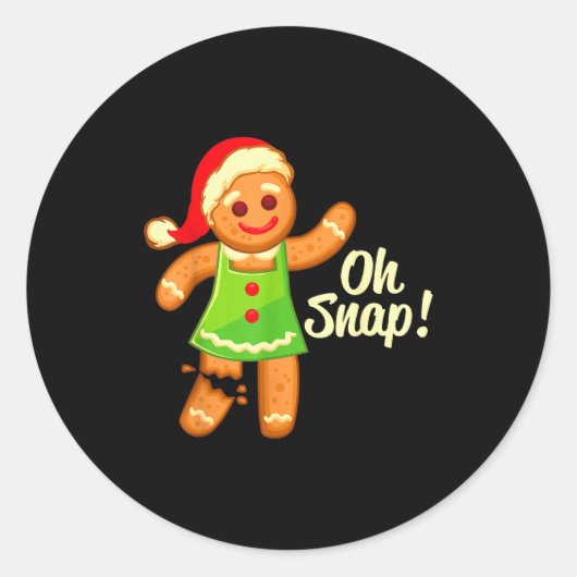 Gingerbread Shirt Oh Snap _ Christmas Ginger Cooki Runder Aufkleber (Vorderseite)