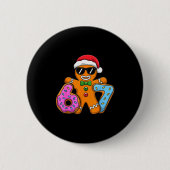 Gingerbread Six Seven 67 Ice Cream Drip Christmas Button (Vorderseite)