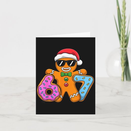 Gingerbread Six Seven 67 Ice Cream Drip Christmas Karte (Vorderseite)