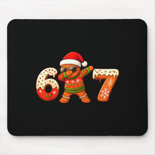 Gingerbread Six Seven 67 Ice Cream Drip Christmas Mousepad (Vorne)